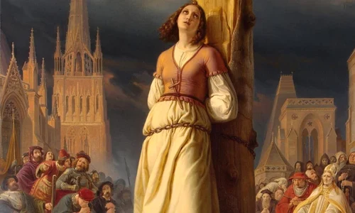 Ioana d'Arc este arsă pe rug în Rouen jpeg