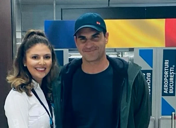 Roger Federer, surpins pe aeroportul Otopeni Foto: Poliția de Frontieră 