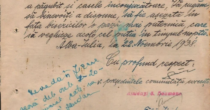 Documente de arhivă despre atentatul de la Sinagoga din Alba Iulia