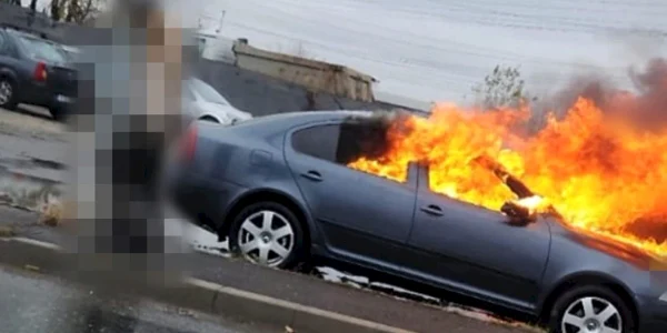 incendiu auto pe Splaiul Unirii, foto Facebook  Info Trafic București și Ilfov webp