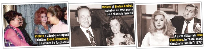 
    Violeta Andrei a prins  un ultim contract în  televiziune în 2005,  când a fost distribuită  în telenovela ”Păcatele  Evei” (Acasă TV)  