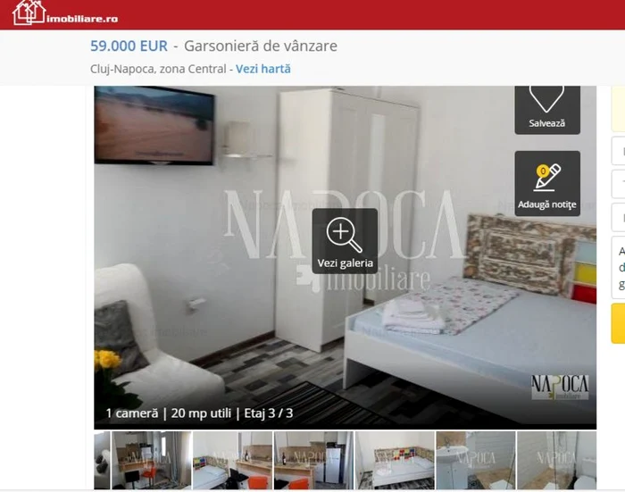 garsoniera pret imens cluj foto print screen imobiliare.ro