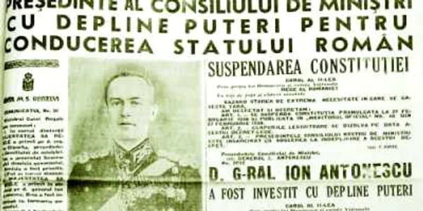 Prima pagină a ziarului România din 6 septembrie 1940