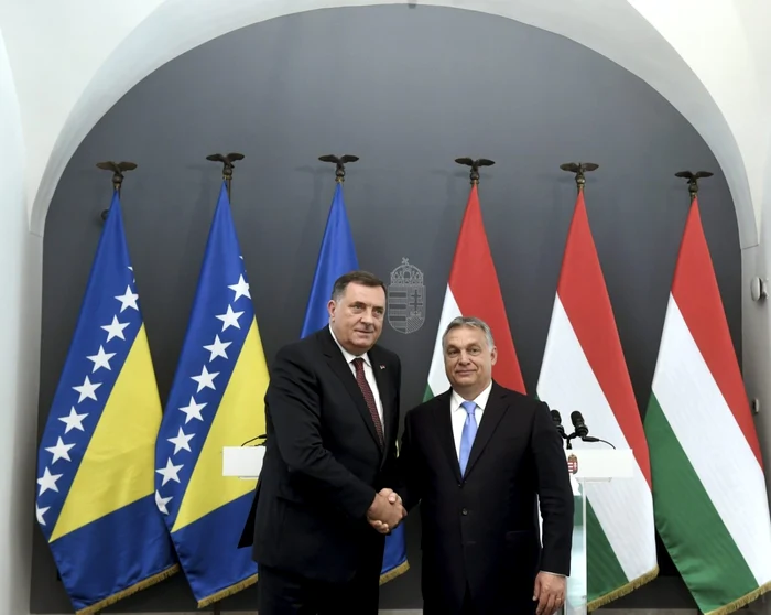 Milorad Dodik, liderul sţrbilor bosniaci şi premierul ungar, Viktor Orban