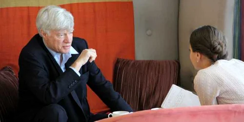 Geoffrey Robertson în dialog cu reporterul „Adevărul“. Foto: Adevărul