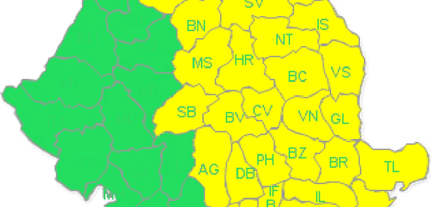 Atenționarea se menține până sâmbătă dimineața