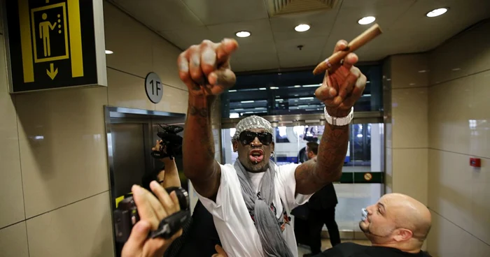 Dennis Rodman a făcut mai multe vizite în Coreea de Nord, unde l-a cunoscut pe Kim Jong Un FOTO Reuters