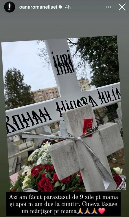 Cineva a lăsat un mărțișor pe mormântul Mioarei Roman / foto: Instagram
