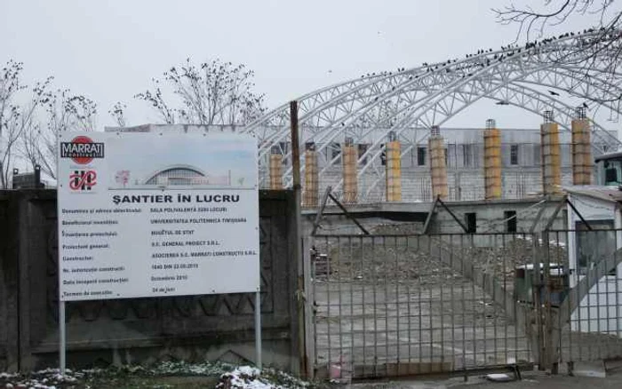 Şantierul sălii polivalente de la Baza 2 Foto:banatsport.ro