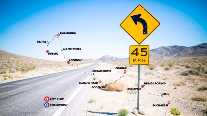 Gumball 3000 se desfășoară pe o distanță de 4800 de kilometri