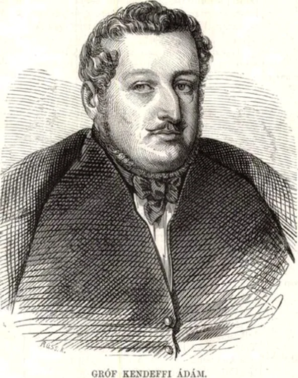 Adam Kendeffy. Sursa: ziarul Duminical, Budapesta, 1864. 