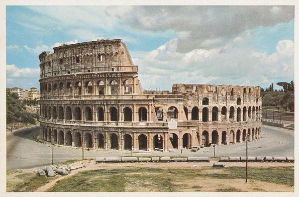 Colosseumul din Roma. Carte poștală din perioada interbelică (© Library of Congress)