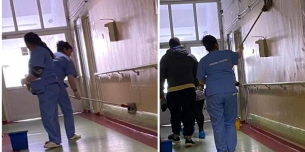 Cum se face curăţenia în spitalul Bagdar Arseni FOTO Emanuel Ungureanu