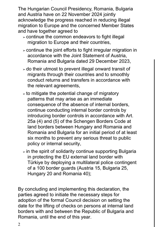 Fragment din documentul semnat la Budapesta. Foto X