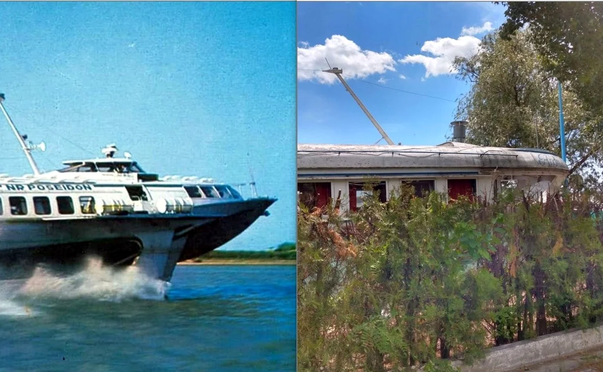 Transformarea brutală a „săgeţii” Poseidon, de la mândria flotei la epava din boscheţi FOTOCOLAJ