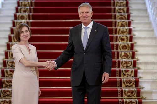 Maia Sandu împreuna cu președintele României, Klaus Iohannis, la Palatul Cotroceni