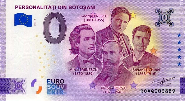 Lansarea bancnotei suvenir de 0 euro „Personalități din Botoșani” (foto: Muzeul Județean Botoșani)