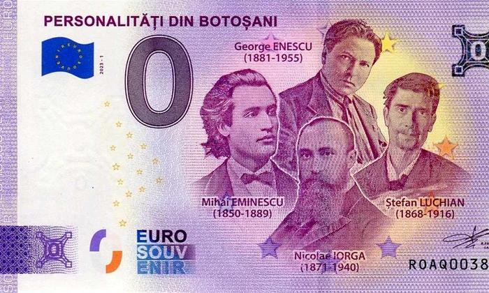 Lansarea bancnotei suvenir de 0 euro „Personalități din Botoșani” (foto: Muzeul Județean Botoșani)