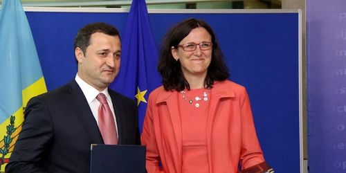 Premierul Vlad Filat și Cecilia Malmstrom, comisarul european pentru Afaceri Interne