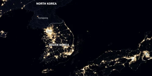 coreea noaptea lumini