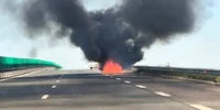 o masina a luat foc pe autostrada soarelui foto facebook png
