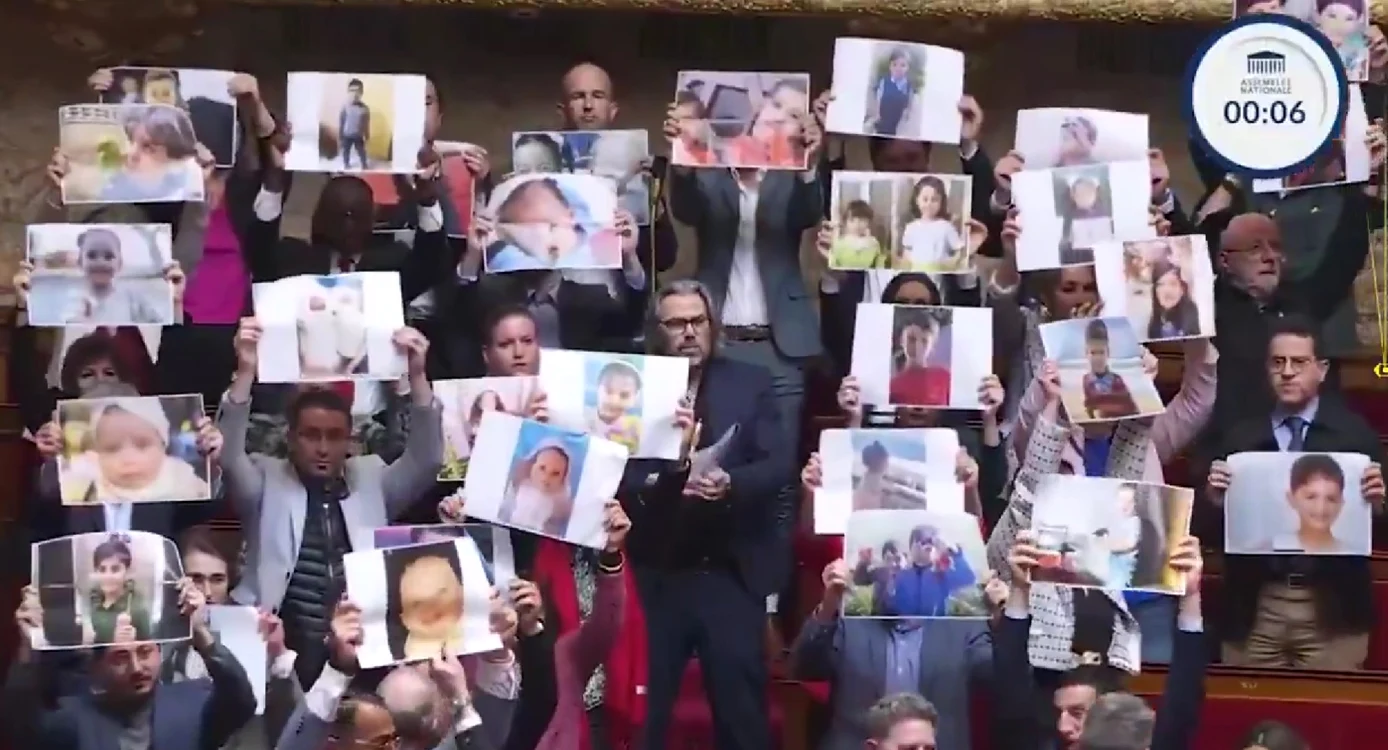 Deputații Partidului La France Insoumise au afișat imagini cu copii palestinieni uciși FOTO: X