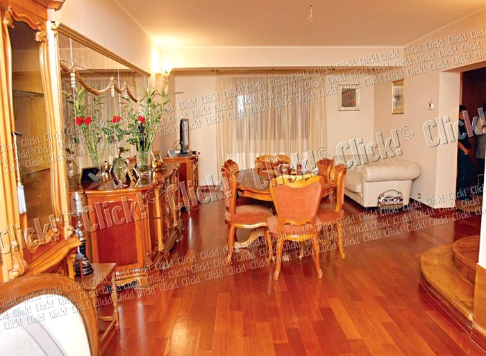 Livingul spaţios este mobilat în stil clasic