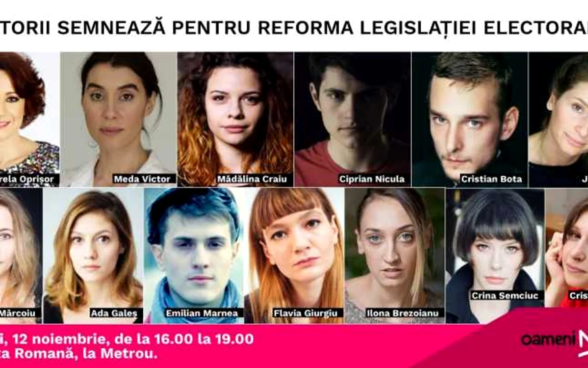 Numeroşi actori strâng semnături pentru iniţiativa „Oameni noi în politică“ FOTO Facebook