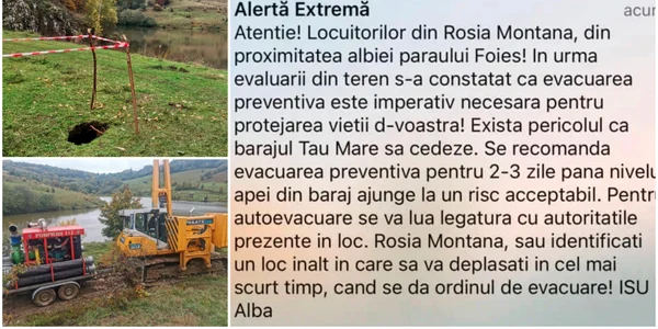 Alertă Rosia Montana baraj Taul Mare 