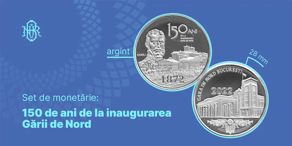 monede BNR la 150 de ani de la inaugurarea Garii de Nord FOTO BNR jpg