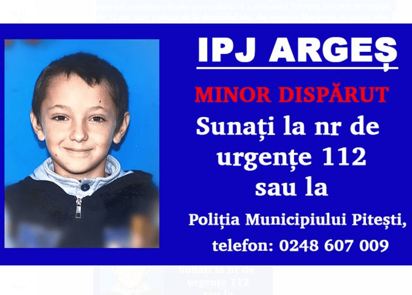 Un copil de 12 ani a plecat cu bicicleta de acasă și nu s-a mai întors. Familia l-a dat dispărut