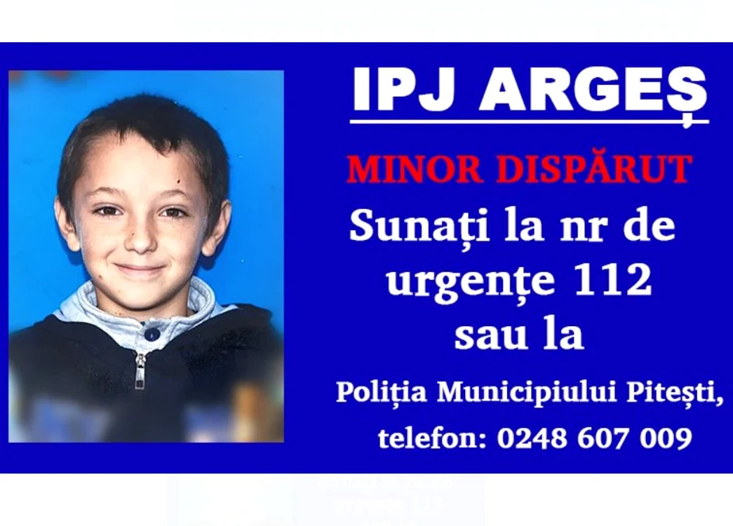Copilul a dispărut sâmbătă. FOTO ISU ARGEȘ