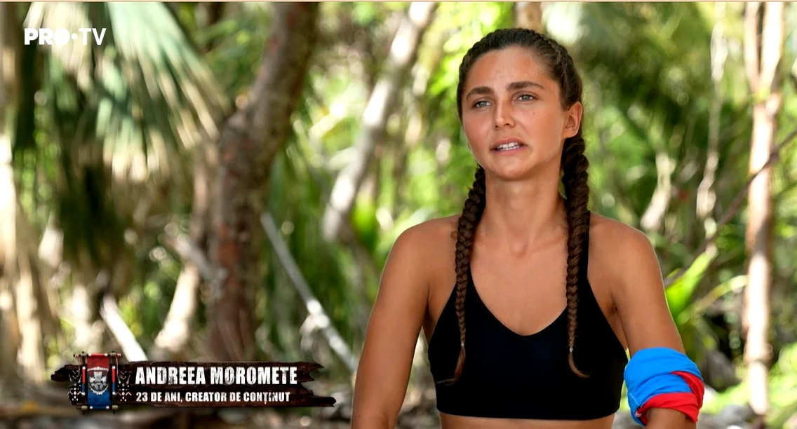 Andreea Moromete a fost eliminată de la „Survivor România 2023”. Captură: PRO-TV