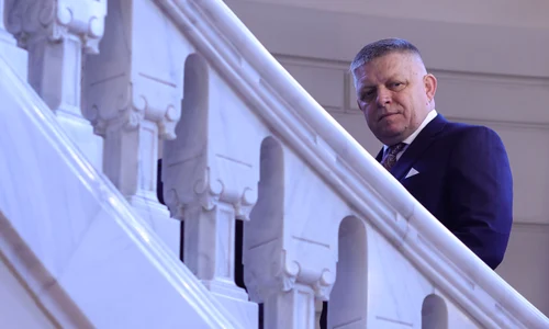 Președintele României îl primește pe premierul slovac Robert Fico la Palatul Cotroceni, 27 martie 2026.   Inquam Photos / Octav Ganea