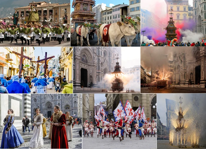 Colaj de imagini surprinse în perioada Paștelui din Florența Sursă DMS