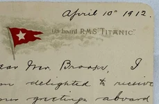 Scrisoarea „profetică” a unui pasager al Titanicului, vândută la licitație (© Henry Aldridge & Son Ltd)