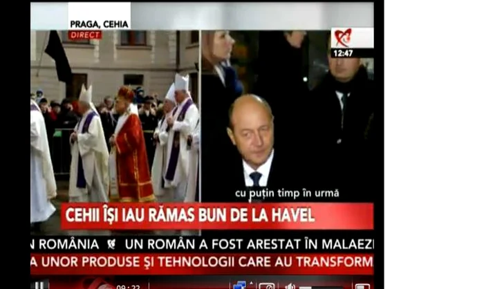 Preşedintele Băsescu la funeraliile de la Praga
