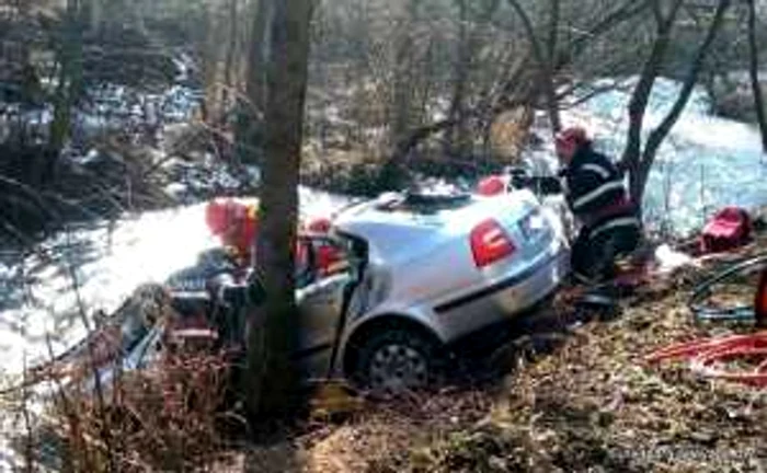 Accident rutier pe şoseaua Hunedoara - Teliucu Inferior.