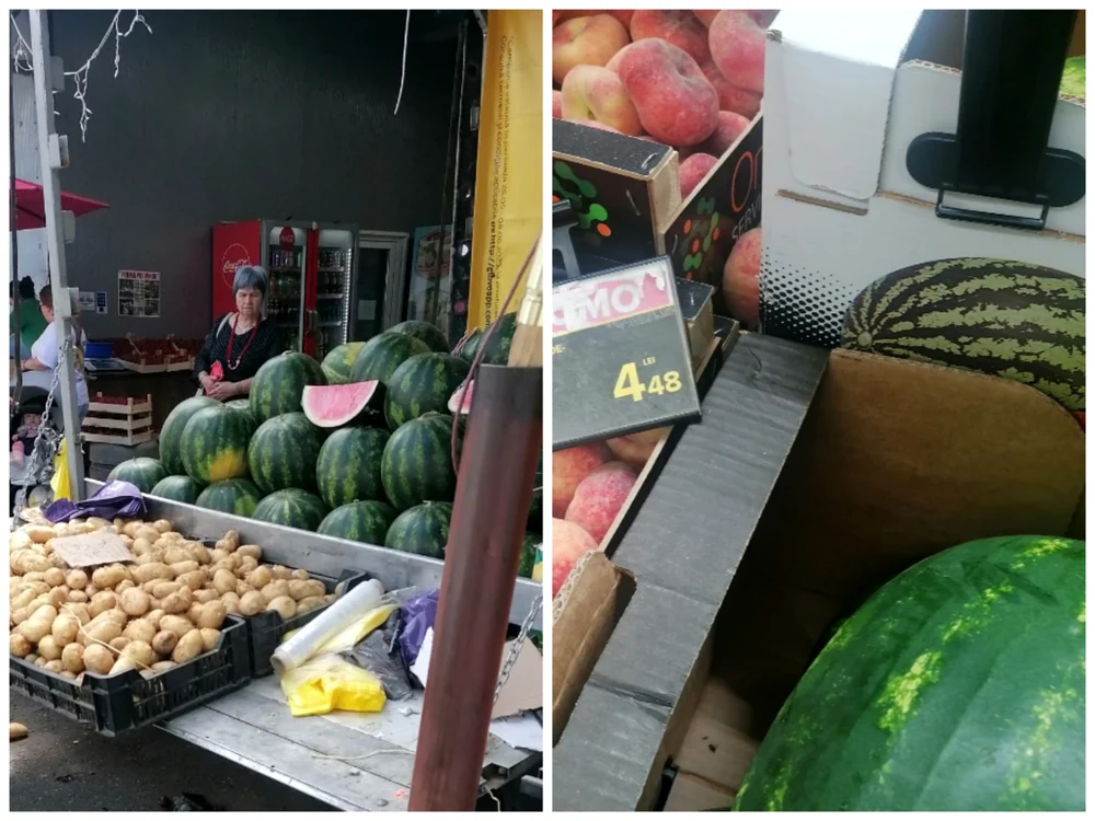 În piețe și în supermarket-uri se vând pepeni de import FOTO: Alina Mitran 