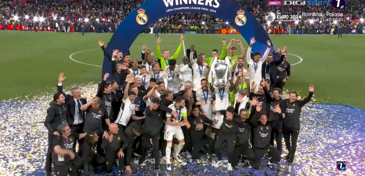 Bucuria Realului după o nouă victorie în Liga Campionilor. Captură TV
