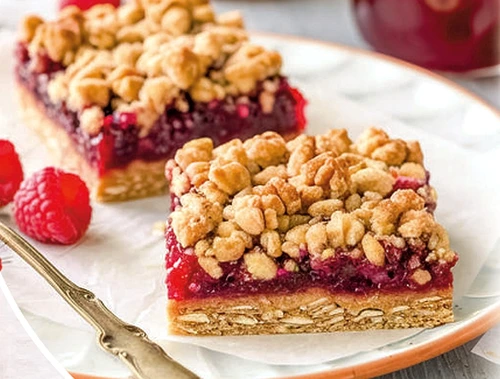 prajjitura cu faina de ovaz cu gem de zmeura jpg