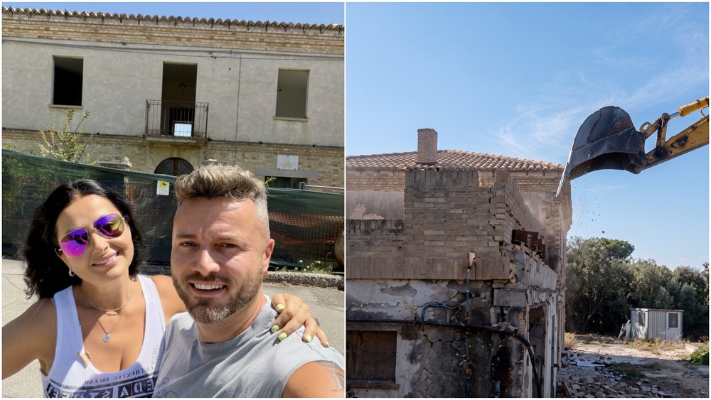 A început demolarea casei lui Tavi Clonda și a Gabrielei Cristea din Italia. „A avut mari emoții”