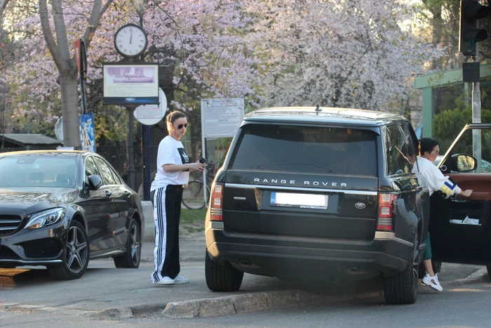 Diana Dumitrescu, la plimbare cu burtica de gravidă Foto: Blitz