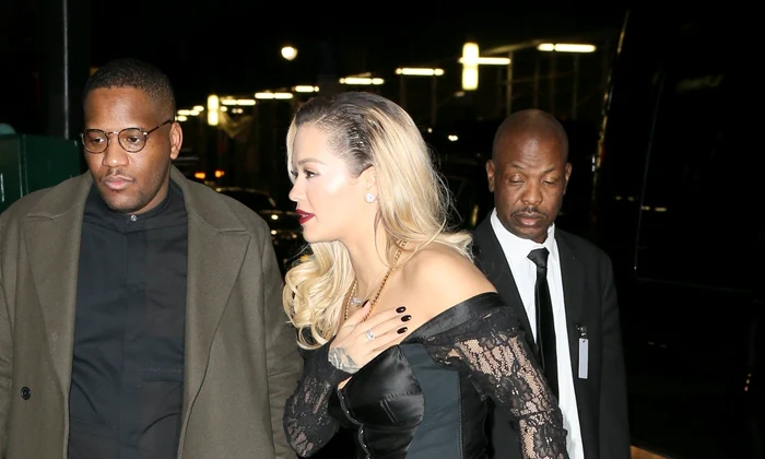 Rita Ora flashes her underwear in a see through dress as she heads to Grammy's afterparty jpeg