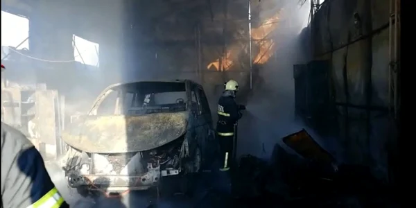 incendiu service auto Galati