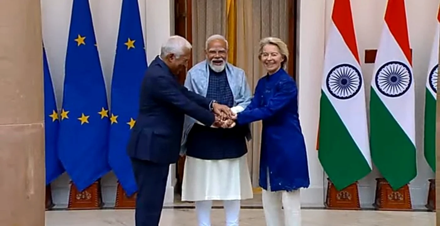António Costa, Narendra Modi și Ursula von der Leyan/FOTO:X