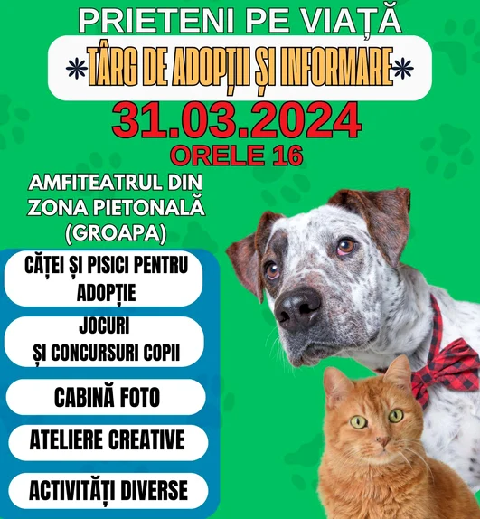 Iubitorii de animale sunt așteptați la târgul de adopții Foto: Pro Animals