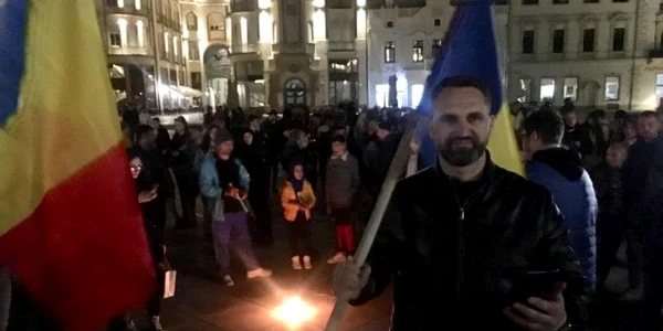 mihai lasca la protest oradea foto