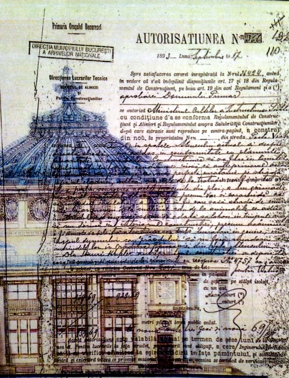 Autorizaţia de construcţie a clădirii Ateneului