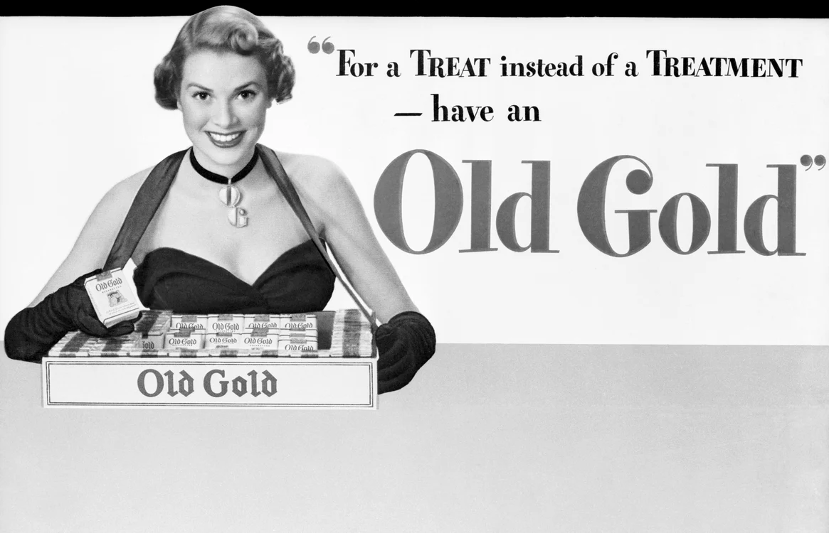Grace Kelly,  într-o reclamă pentru ţigările „Old Gold” (cca. 1948)